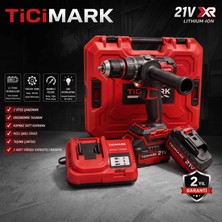 Ticimark 21V Xr Akülü Darbeli Matkap Seti 120 Nm Torklu