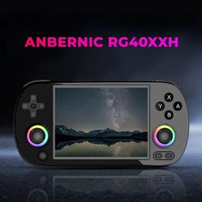 Anbernic RG40XX H Retro El Oyun Konsolu 64 GB Siyah - 4.0 Inç Oca IPS Ekran Rgb Işıklı Çift Joystick H700 Işlemci 5g Wi-Fi HDMI Bluetooth (Psp, Ps1, Dc Destekli)