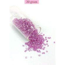 Kesme Cam Boncuk 2mm - 20 Gram - Şeffaf Eflatun -BNC311