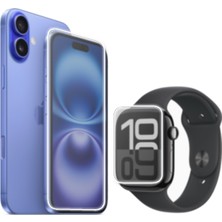 Wontis iPhone 16 Uyumlu Şeffaf Nano Ekran Koruyucu 2 Adet + Apple Watch 45 mm Şeffaf Nano Ekran Koruyucu 2 Adet Set