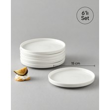 Be Original Pera 15 cm Pasta Tabağı 6’lı Set | Porselen Tatlı ve Pasta Tabağı