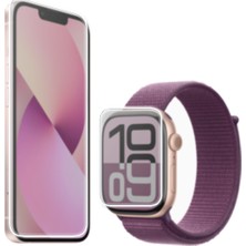 Wontis iPhone 13 / iPhone 14 Uyumlu Şeffaf Nano Ekran Koruyucu 2 Adet + Apple Watch 42 mm Şeffaf Nano Ekran Koruyucu 2 Adet Set