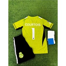 Courtois 1 Kaleci  'real-Madrid-Cf' Yeni Sezon Özel Tasarım Futbol Çocuk Forması 3'lü Takım