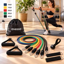 Muon Sports Çok Amaçlı 5li Latex Direnç Lastik Seti - Pilates Fitness Yoga Fizik Tedavi Spor Egzersiz Jimnastik