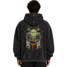 Sevbano Metallica Rock Metal Müzik Grubu Baskılı Unisex Oversize Yıkamalı Hoodie Sweatshirt