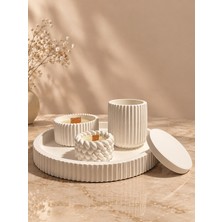 5 Parça Ahşap Fitil Kokulu Dekoratif Mum Set