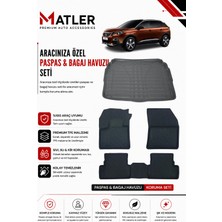 Peugeot 3008 2020 Model 4d Ekstra Havuzlu Paspas ve Bagaj Havuzu Set