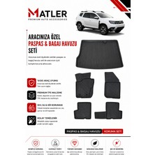 Dacia Duster 4x2 2016 Model 4d Ekstra Havuzlu Paspas ve Bagaj Havuzu Set