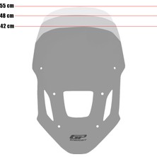 GP Kompozit Honda Africa Twin CRF1100L 2025-2026 Uyumlu Ön Cam Füme - 55 cm