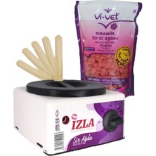 İzla Sir Ağda Makinesi + 250G Pudralı Soyulabilen Boncuk Ağda + Spatula Seti & Waxing Machine