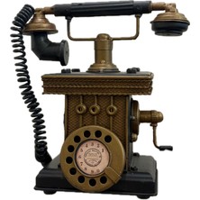 Retro Eskitme Telefon Tasarımlı Dekoratif Metal Kumbara