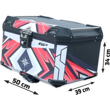 Gp Kompozit DSN10 Universal 45 Lt Desenli Alüminyum Motosiklet çantası