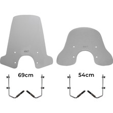 GP Kompozit Vespa GTS 300 / 150 Universal Uyumlu Ön Cam Füme - 54 cm
