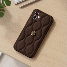 Apple Iphone 11 Uyumlu Kılıf Zebana Camellia Deri Kılıf Kahverengi Kahverengi