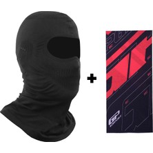 GP Kompozit Yazlık Motorcu Balaklava Maske Siyah (1 Adet Boyunluk Buff Hediye)