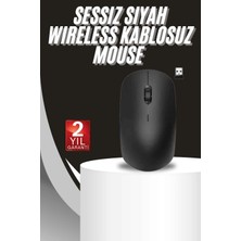 Zenviaa Mey Ithalat® Ergonomik Tasarım Kablosuz Siyah Mouse Hassas Uzun Ömürlü ZNV20296545