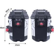 GP Kompozit Universal 26 lt x 2 Plastik Motosiklet Yan Çanta Seti Siyah