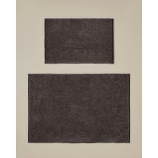 English Home Macaroni Kaydırmaz Taban Banyo Paspası Seti 60X90 + 40X60 cm Kahverengi