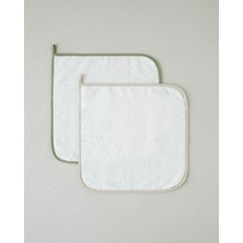 English Home Cloud Touch Pamuk Polyester 2'li Kurulama Bezi 30X30 cm Yeşil-Krem