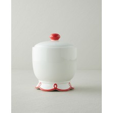 English Home Lovely Loop Dolomite Kavanoz 15X15 cm Kırmızı