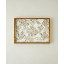 English Home Neila Cam Dekoratif Tepsi 29X41 cm Bej