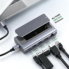 Apera CR78 M.2 Nvme SSD Yuvalı Type-C Docking Station Multiport Hub Adapter – 10GBPS USB 3.2, 4K@60Hz Hdtv, 1000MBPS RJ45 Gigabit Ethernet, 90W Pd Şarj Destekli Çoğaltıcı