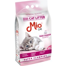 Mio - 10 Lt. Pudra Kokulu Bentonit Kedi Kumu - Kalın Taneli x 2 Adet