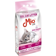 Mio - 5 Lt. Pudra Kokulu Bentonit Kedi Kumu - Kalın Taneli x 4 Adet