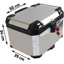 GP Kompozit Universal 45 lt Alüminyum Motosiklet Çantası Gri