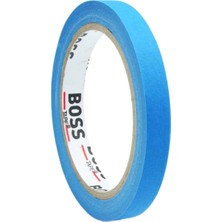 Boss Tape Mavi Renkli Maskeleme Boya Bandı 12 mm x 25 mt Kolay Uygulama ve Zorlu Maskeleme İçin