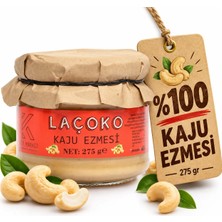 LAÇOKO 275 Gram Şekersiz, Katkısız, Glutensiz, Vegan, Doğal Kaju Ezmesi (275 Gram)