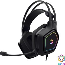 Gamepower Mihawk Siyah 7.1 Surround RGB Kablolu Kulaklık, Gürültü Önleyici Mikrofon ile Oyun İçin