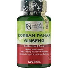 Nature's Supreme 120 Kapsül Korean Panax Ginseng Vitamin ve Mineral İçeriği