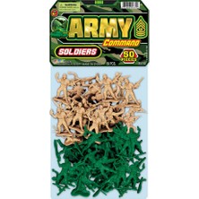 Ja-Ru 50 Parça Mini Askeri Figürler Asker Temalı Oyun Seti Plastikten Yapılmış