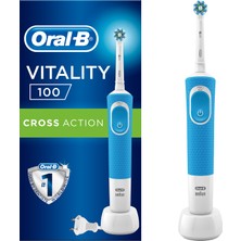 Oral-B Vitality 100 Cross Action Mavi Şarjlı Diş Fırçası Orta Sert Fırça Kılı ile Dairesel Temizlik 1 Mod
