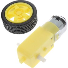 RoboKolik 6V Motor Ve Tekerlek Seti 250 Rpm Plastik Redüktörlü Eğlenceli Tasarım