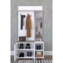 Vestiyer Remaks Urla Beyaz Portmanto Modern Tasarım 177 cm Yükseklik 90 cm Genişlik 33 cm Derinlik
