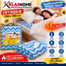 Öztürk Konsept Klas Home Elektrikli Alt Battaniye Çift Kişilik 120X160 cm Isıtmalı Battaniye Mavi Dış Yüzey  Nevresim