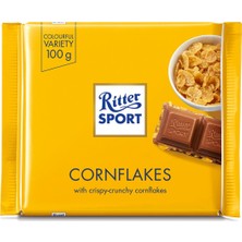 Ritter Sport Cornflakes Mısır Gevrekli Sütlü Çikolata 100 G - 4 Adet