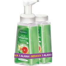 Komili 250 ml + 250 ml Multi Vitamin Köpük Sabun Ferah Koku ile Dermatolojik Olarak Test Edilmiş