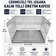 Kaya Kafes ÜRETİMİ KAFESİ  5 Adet Kalın Telli Çekmeceli Izgaralı 60/35 Kafes