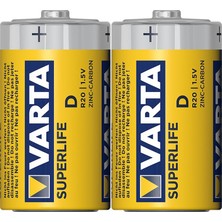 Varta Superlife Çinko Büyük D Boy Pil 24'lü Paket 1,5 V Yüksek Performanslı Güç Kaynağı
