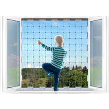 Winblock Orta Boy Çocuk Pencere Çelik Güvenlik Ağı 60 x 100 cm Beyaz Renkli Güvenlik Sistemi