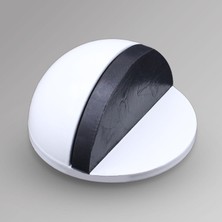 Badem10 Yarımay Yapışkanlı Kapı Kolu Stoperi Beyaz 4.5 cm Taban Çapı Kendinden Yapışkanlı