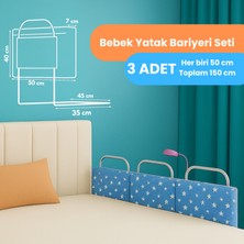 Yatella Yeni Nesil Yatak Bariyeri 50 x 40 cm Mavi Yıldız ( 3 Adet ) - Telalı
