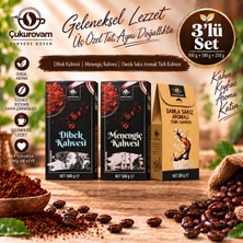 Çukurovam Kahve Menengiç Kahvesi 500G- Dibek Kahvesi 500G - Damlasakız Aromalı Türk Kahvesi 250G  3'lü Set