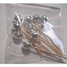 Mutlu Anılar Partievi Mini Disko Topu Cupcake Süsü Kürdan 15 Li