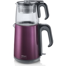 Arzum AR3031 Çaycı Heptaze 0,8 L Cam Demlik ve 1,8 L Paslanmaz Çelik Su Isıtıcı Mürdüm Renkli Çay Makinesi