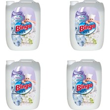Bingo Soft Yumuşatıcı 5 Lt 4'lü Set Hipoalerjenik Formül ile Temiz Koku Sağlar