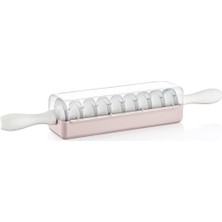 Freecook Pembe Mantımatik 9 Bıçaklı Mantı Kesme Merdanesi Plastik 42 cm Hızlı Kesim İçin